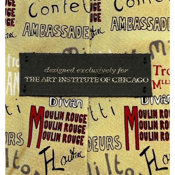 Art Institute of Chicago SILK Necktie Tie Cabaret Art Moulin Rouge‎ Collectable - Picture 5 of 6